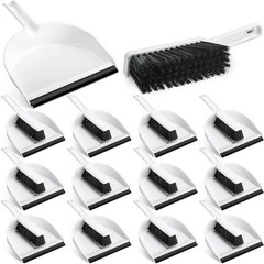 Zubebe 12 Pcs Mini Dustpan and Brush Set, Small Broom Mainly White