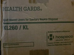 500 KL260 Kraft Waxed Liners for Sanitary Napkin Disposal 10 in x 7.5 in
