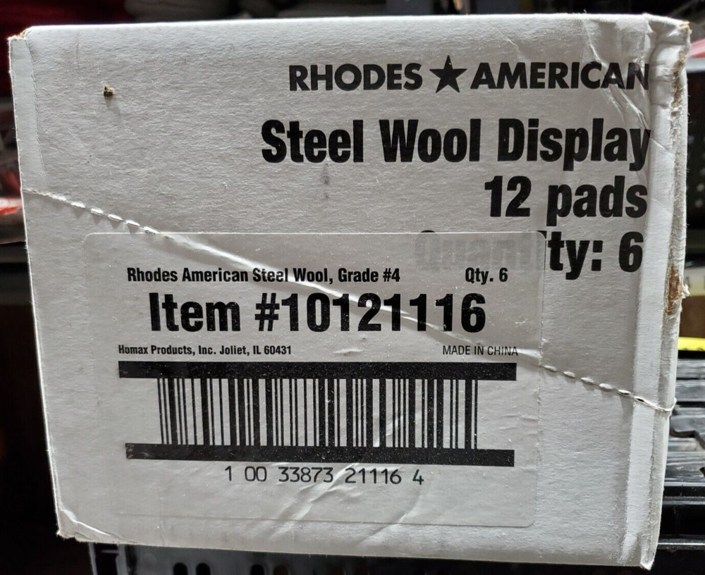 Rhodes American Grade #4 Steel Wool 6x12Packs #106107 *BUNDLE*