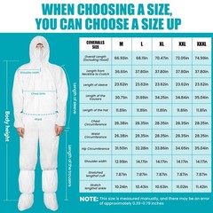 Hazmat Suits 10Pack Disposable Protective Coveralls, Heavy Duty Full Body Pai…
