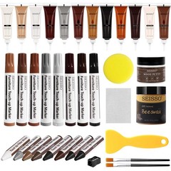 SEISSO Wood Furniture Repair Kit, 12 Colors Fillers, Markers+fillers
