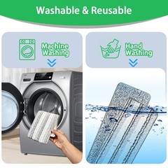 8 Pack Microfiber Flat Mop Pads Compatible with JOYMOOP, Oshang, White+grey