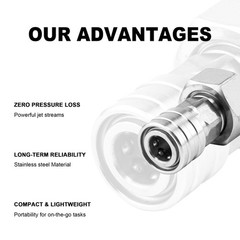 Raincovo Garden Hose to Pressure Washer Adapter, 3/4” 0.625 inches, Silvery