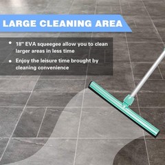 18″ Floor Squeee with 43″ Adjustable Aluminum Handle Light Duty Magic