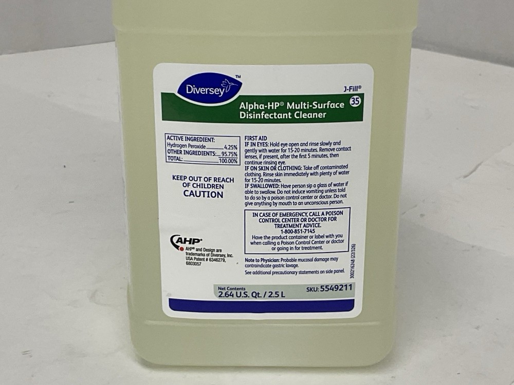 Diversey Alpha-HP Multi-Surface Disinfectant Cleaner J-Fill 2.5L 5549211