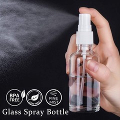 Hydior 2oz Clear Glass Spray Bottles for Essential Oils, x 3, White