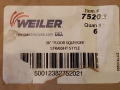 Weiler 75202 Straight Floor Commercial Squeegee with 36″ Black Rubber Blade