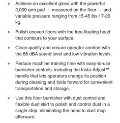 Tennant BR-2000-DC Dust Control High-Speed Burnisher, Corded, 2000 Rpm, 20 in