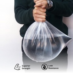 Trash Can Star Seal HDPE Liners, 0.31 Mil, Natural, 24″x 33″, 500 Bags