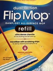 2 NEW O-Cedar Flip Mop Refills Microfiber Dual Side Action for Hardwood Floors