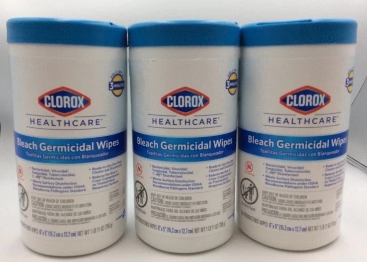 Clorox Healthcare Bleach Germicidal Disinfecting Wipes Unscented, 450 total