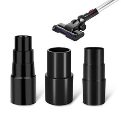 3 Pcs Black Vacuum Hose Adapter Kit 1-3/8 to 1-1/4 Inch Connector Set