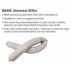 Absorbent Sock Universal Spill Cleanup 3x42in 81gal 40pk White Polypropylene