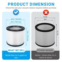 Zibopon 90398 Shop Vac Filters Replacement for 90398 shop vac filter(white)