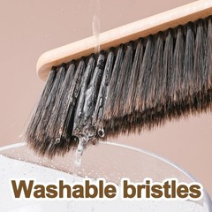 Wooden Dust Brush Set 2PCS Soft Bristle Hand Broom for Sofa Bed Car Counter