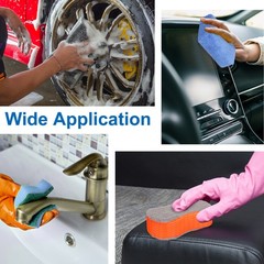 4pcs Microfiber Car Wash Sponge 8.7″x4.3″ Non-Scratch Foam Applicator Orange