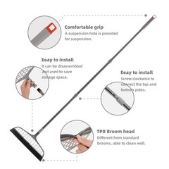 Upgraded Magic Broom, 4 in 1 Sweeper Pet Hair Remover with a Mini Gray