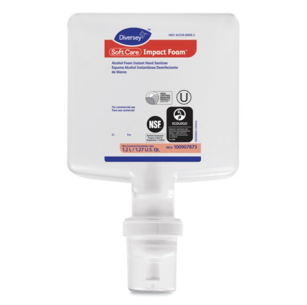 Diversey Alcohol Foam Instant Hand Sanitizer 6 Pack New Kills 99.9% Germs 1300ml