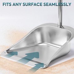 Yangbaga Dust Pans with Long Handle – 35”Heavy Duty dustpan only, Silver