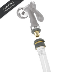 Gilmour 2pc Hose Connector Set, Brass Garden Quick Connect 1 Black