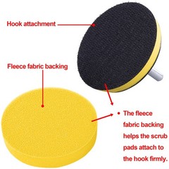 SIQUK 16 Pieces 3 Inch Buffing Pads 3 Inch, Orange,Yellow,White,Blue,Black
