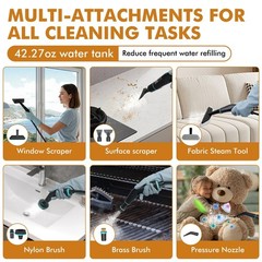 Enromted Steam Cleaner15S Heat-Up 42.27Oz Tank2500W Pressurized Handheld Steam