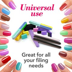 16 Pcs Nail Files and Buffers Blue, Pink, Yellow, Red, Black, Silver, Orange