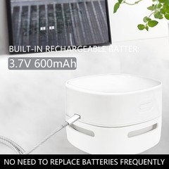 Decebaya Mini Desktop Vacuum Cleaner, USB Handheld Computer Dust White