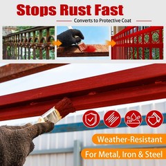Rust Converter Paint 35oz Red – 2-in-1 Prevention Coating for Automotive, Marine