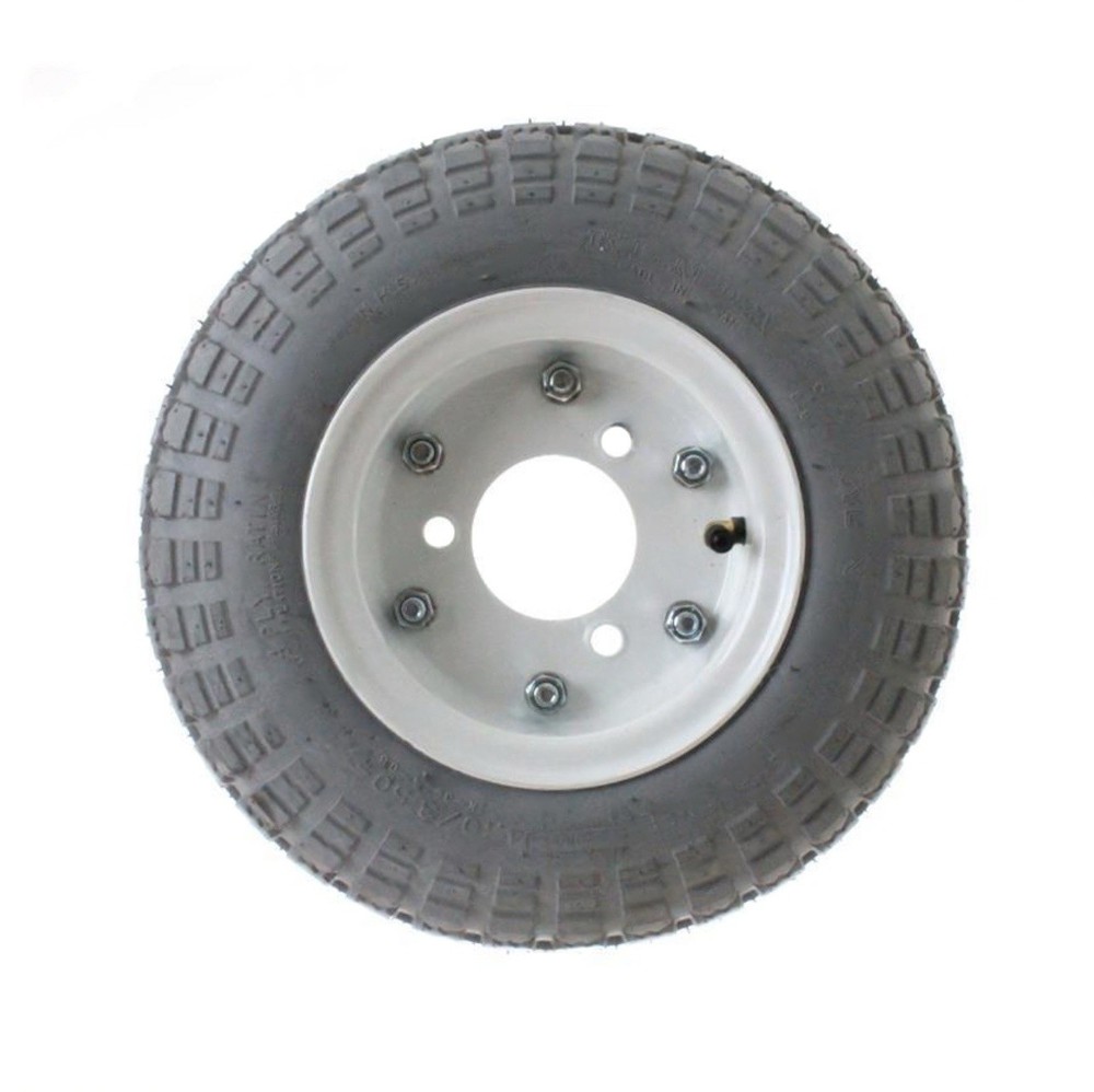 AD59969A ADVANCE SWEEPER TIRE + WHEEL – 4.10/3.50-6 NON MARKING – 3 BOLT