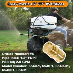 Boomless Spray Nozzle 1/2″ FPT #5 2.0GPM 90/180 46ft For ATV Sprayer 6540-1