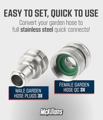 McKillans® Water Hose Quick Connect [UNIVERSAL FIT] 3/4 inch, Connects