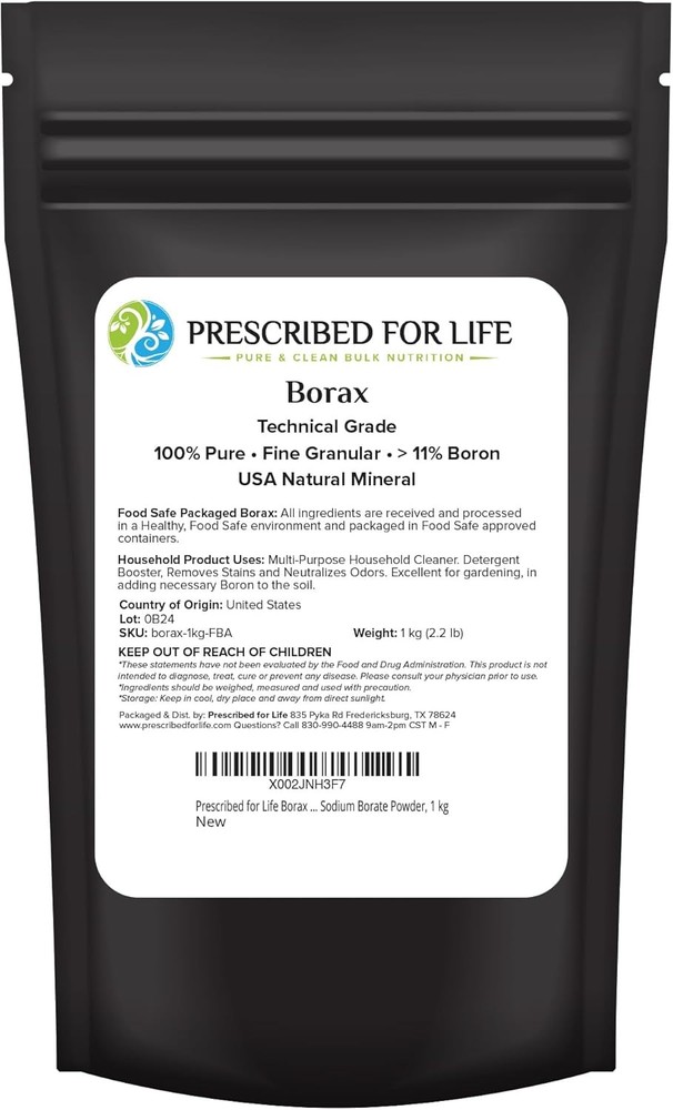 Prescribed For Life Borax Powder, Household Laundry Booster, Slime 1 kg