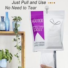 8 Gallon Drawstring Trash Bag, Small Garbage Bags, 45 Count
