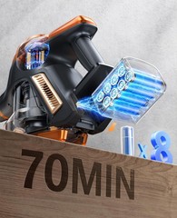 Fieety Cordless Vacuum Cleaner 650W 55Kpa 70Mins Powerful Vacuum Cleaners For