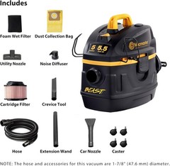 Vacmaster Professional Beast Wet & Dry Vacuum Cleaner, Black