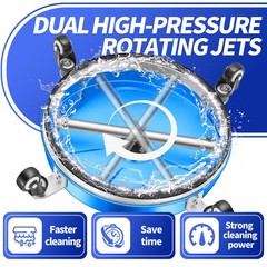 LidoDola 16” Pressure Washer Surface Cleaner with 4 16 INCH BLUE, silvery