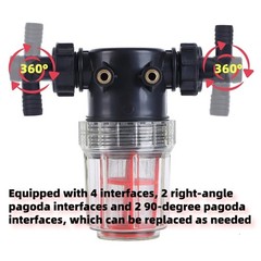 Aimela 3/4”1/2”hose barb filter, sedimentation filter Transparent
