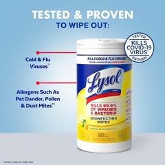 Lysol Disinfecting Wipes Bundle, 80 Count – Home Cleaning Supplies Lemon Lime
