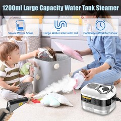 Powerful 2500W Handheld Steam Cleaner,15s Fast Heat-Up & High-Pressure Steam, 6-