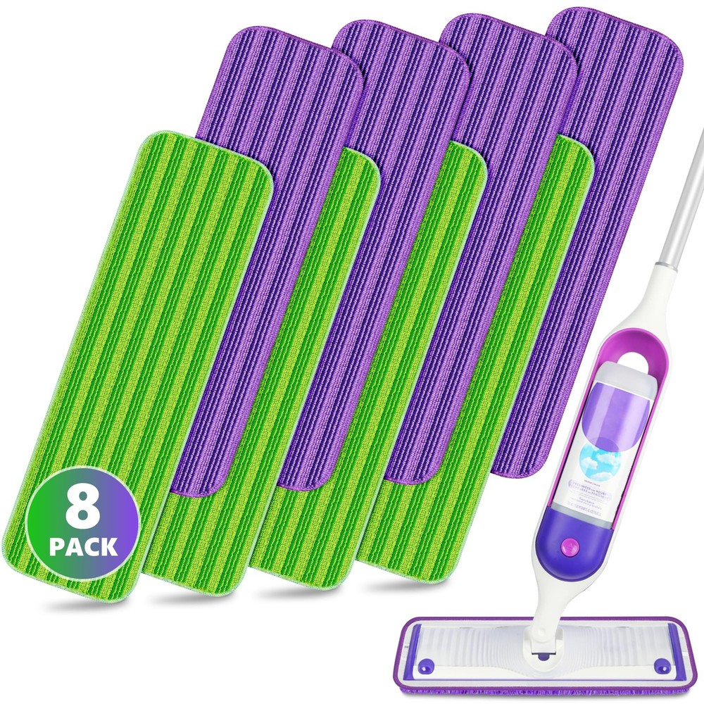Reusable Pads Compatible with Swiffer PowerMop – 8Pack-15″Pads, Multicolor