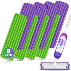 Reusable Pads Compatible with Swiffer PowerMop – 8Pack-15″Pads, Multicolor