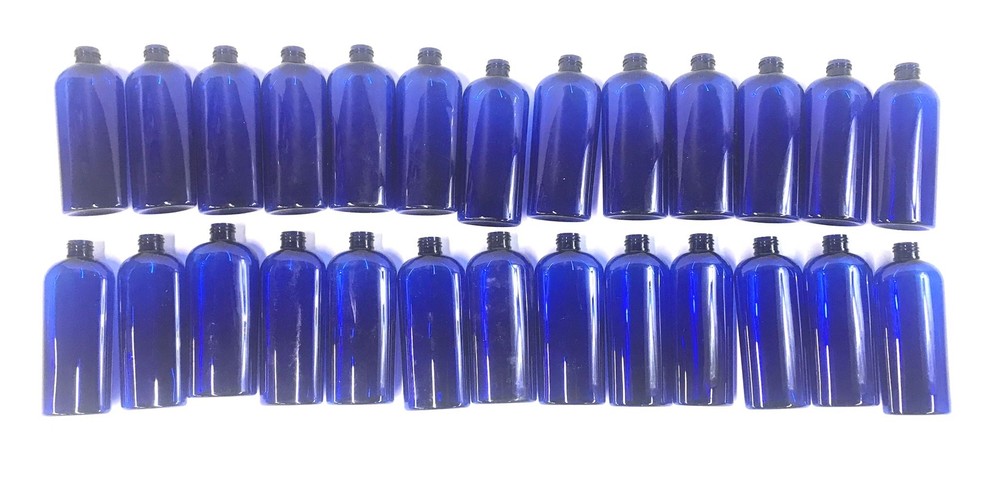 Silgan 8oz Blue Cosmoval Bottle 24-410 Neck 45121 [Lot of 26] NOS