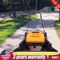 41″ Hand Push Sweeper Pavement Street Sweeping Tool Walk-behind Outdoor Cleaner
