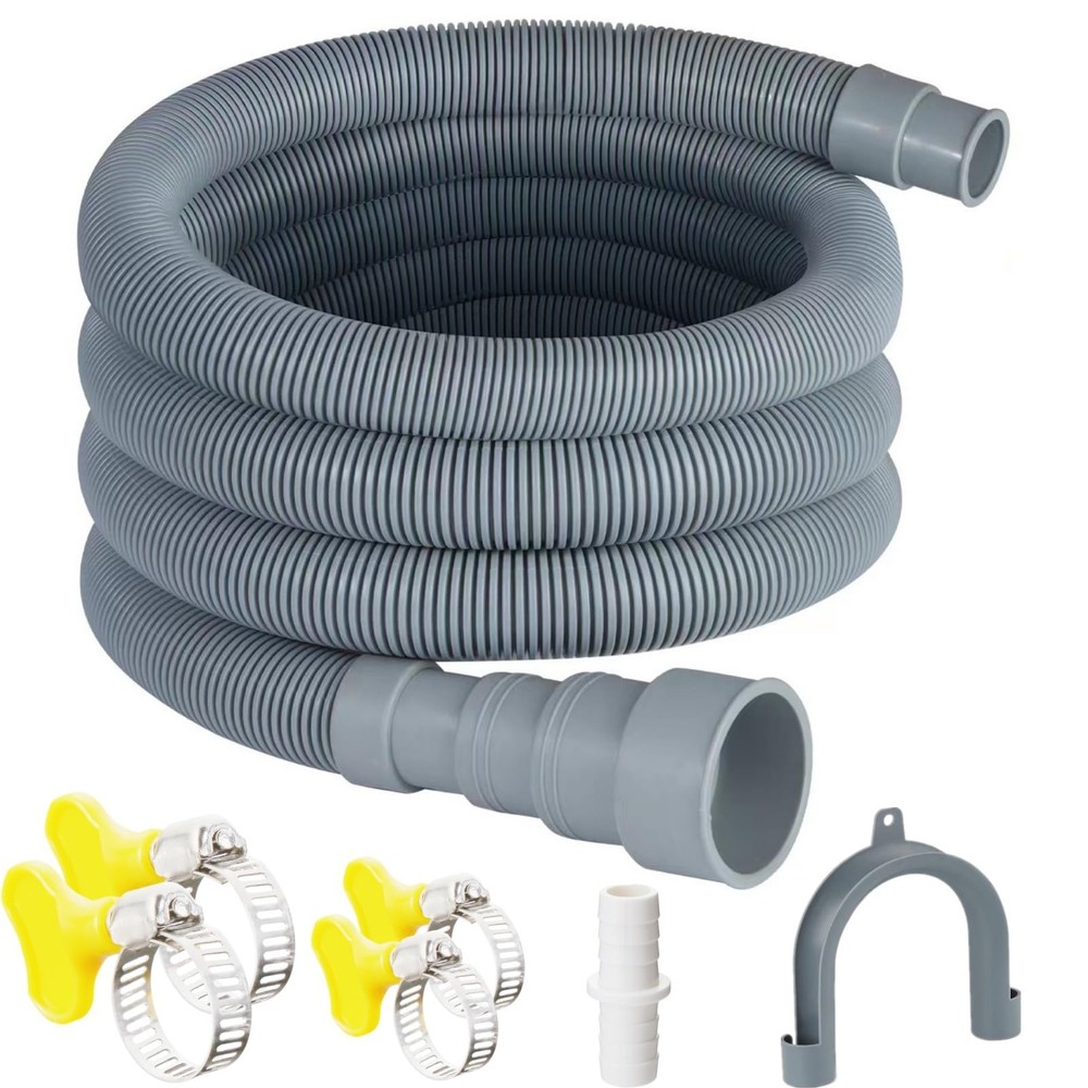Elyfree Washing Machine Drain Hose, 6 Feet Universal Dishwasher 6 ft, Gray
