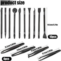 14-Piece Plastic Crevice Cleaning Tool Set, Non-Scratch Scraper and Anti-Static