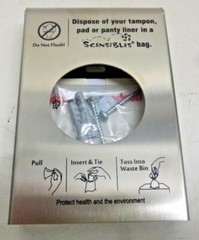 New HOSPECO Sanitary Napkin Disposal Bag Dispenser, Utility, Wall-Mounted, SDSS