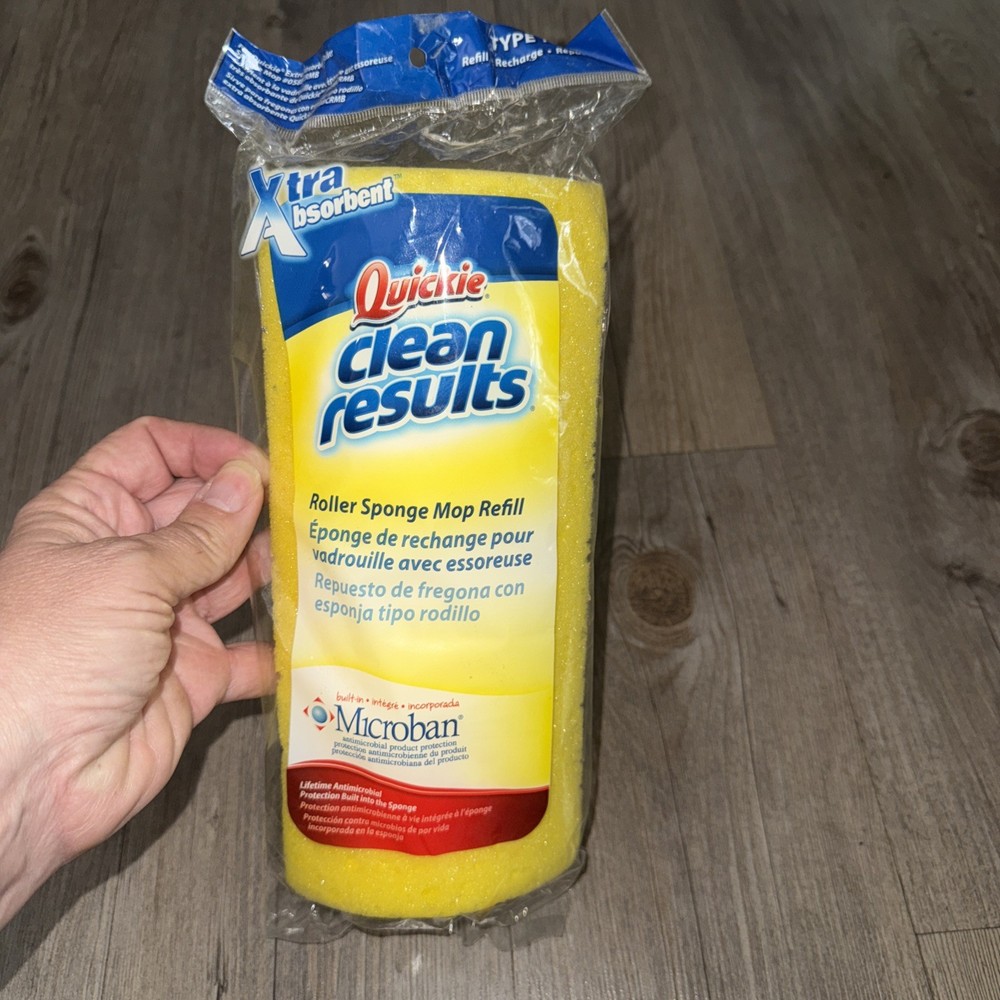Quickie 9″ x 4″ Mop Head Yellow Type M Microban Xtra Absorbent Refill Sealed NEW