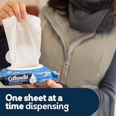 Cottonelle Fresh Feel Flushable Wet Wipes, Adult Wet Wipes, 8 Flip-Top Packs, 42
