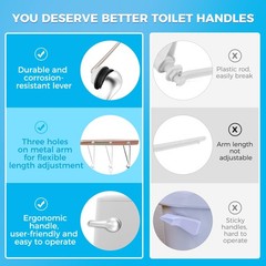 Yupjlia 2 Pack Toilet Handle Replacement Kit, Front Mount Flush Chrome